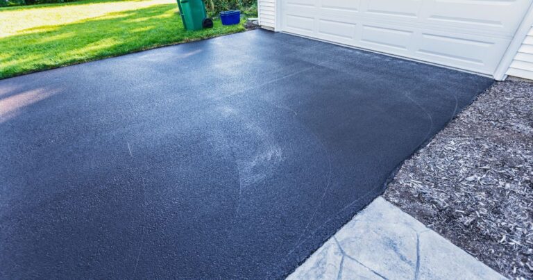 photo of a driveway where we did driveway concrete sealing as Dyon Construction