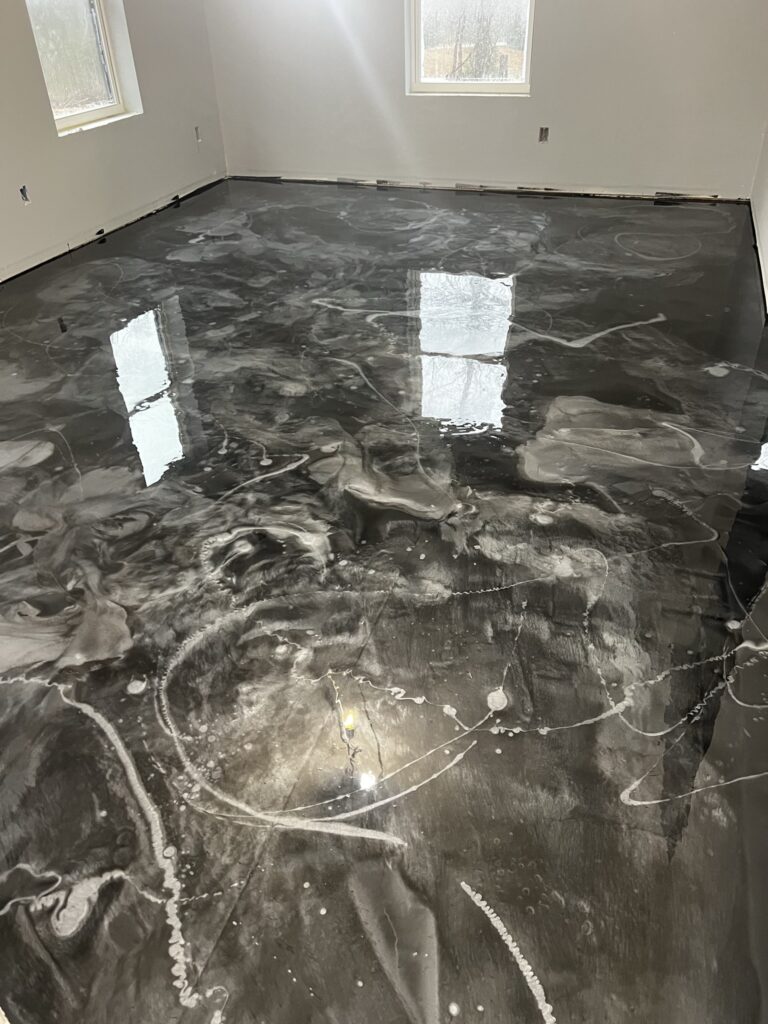 Photo of Black White metallic epoxy that we did as Dyon Construction